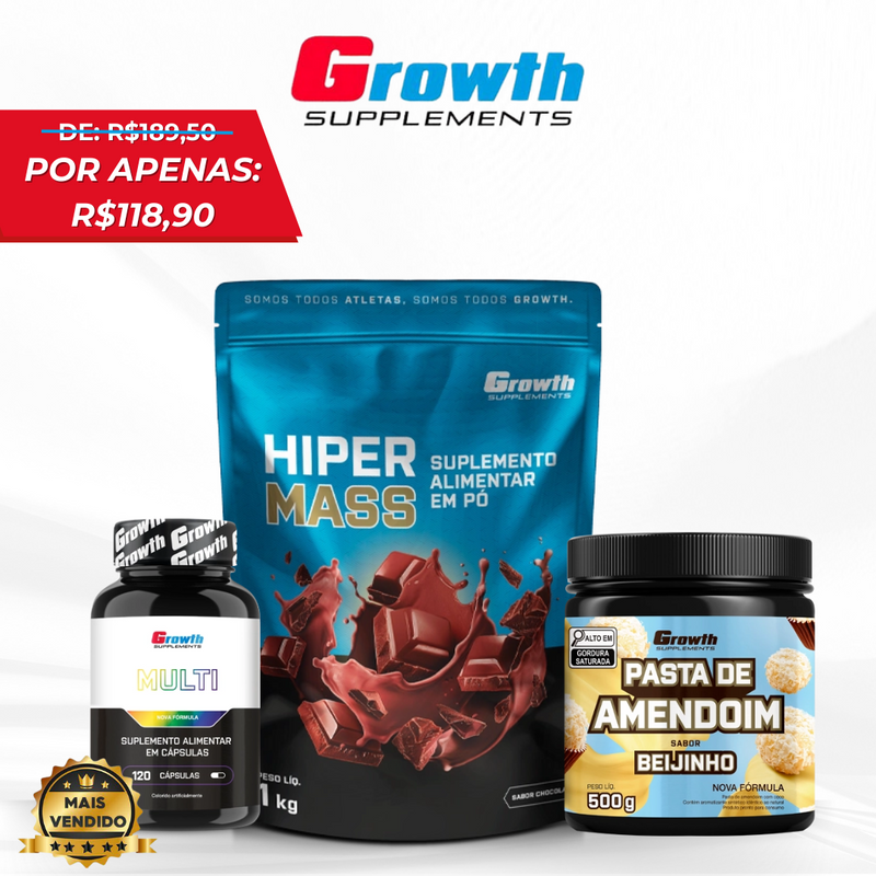 Whey protein + Multivitaminico + Pasta de Amendoim