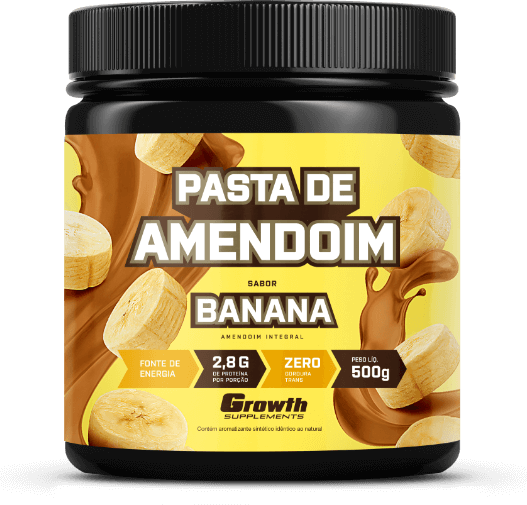 PASTA DE AMENDOIM SABOR BANANA 500G - GROWTH SUPPLEMENTS