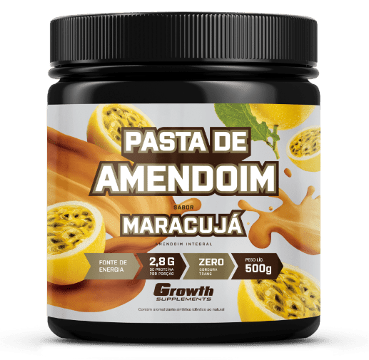 PASTA DE AMENDOIM SABOR MARACUJÁ 500G - GROWTH SUPPLEMENTS