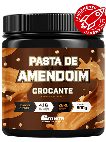 PASTA DE AMENDOIM CROCANTE 500G - GROWTH SUPPLEMENTS