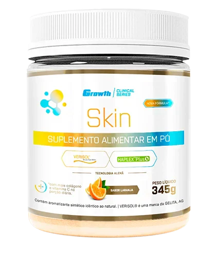 GROWTH SKIN 345G (COLÁGENO TIPO 1 + COLÁGENO VERISOL&REG; + ÁCIDO HIALURÔNICO + VITAMINA C) - GROWTH SUPPLEMENTS